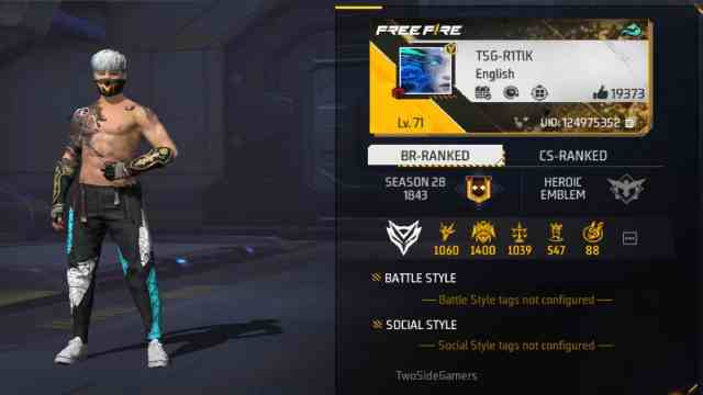 TSG Ritik's Free Fire MAX ID