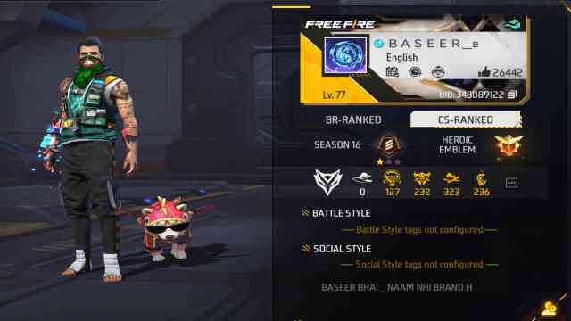 Baseer Gaming Free Fire MAX ID